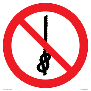 P030 Prohibition: Do not tie knots in rope